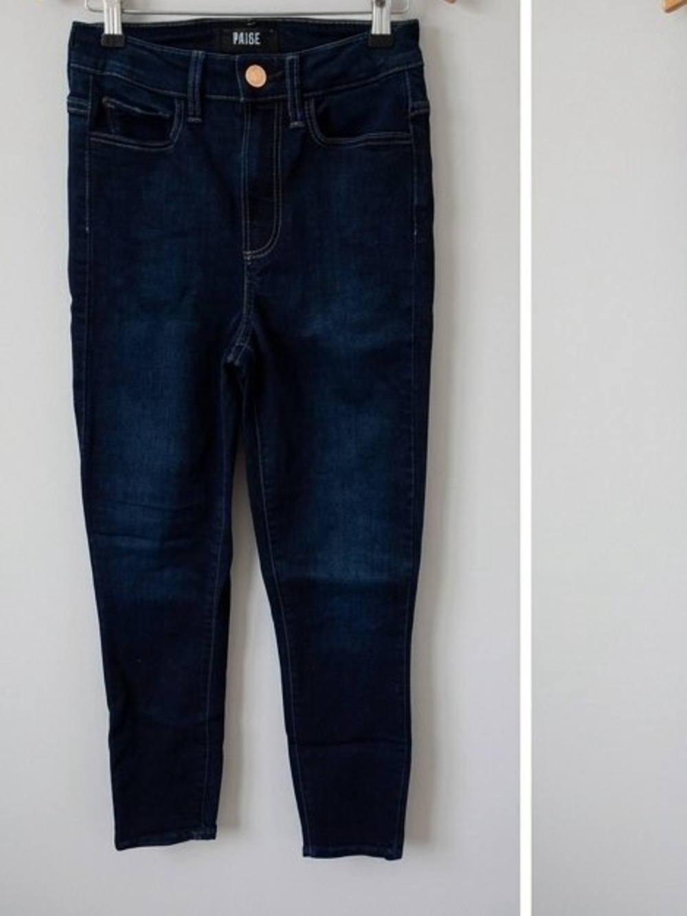 PAIGE Margot Crop Ultra High Rise Skinny Dark Wash size 25